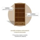 Ver imagem 7 de Conjunto Infantil Guarda-Roupa 2 Portas e Cômoda 8 Gavetas 100% Madeira Maciça - Topázio Finestra Marrom/Freijó