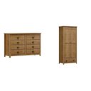 Ver imagem 2 de Conjunto Infantil Guarda-roupa 2 Portas e Cômoda 8 Gavetas 100% Madeira Maciça - Topázio Finestra
