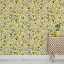 Ver imagem 2 de Papel de Parede Decorativo Floral Amarelo Variadas 2,5m