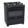 Fogao 6 Bocas Venax Delplus Vitreo Bl Preto Fosco Gas Glp - 1