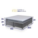 Ver imagem 2 de Conjunto Box Baú Cinza Luanda Cinza Espuma D28 King 193x203x69 - King House