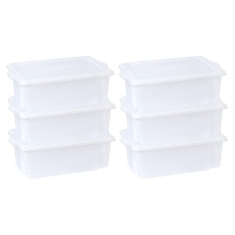 Kit 6 Caixas para Cozinha Empilháveis 24,5l Branco
