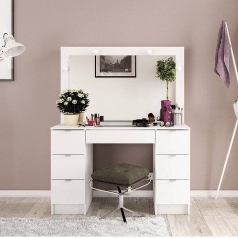 Penteadeira com Espelho 7 Gavetas França Politorno