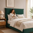 Ver imagem 1 de Cabeceira Decorativa King Size 1,95m Trento Veludo Verde Floresta - Gran Belo