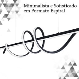 Pendente Horizontal Espiral Led Preto Escritorio Bet26 - 2