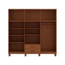 Ver imagem 3 de Guarda Roupa Madeira Maciça 1242c Cobre 12 Portas com Aplique Espelho e 2 Gavetas Castanho Finestra