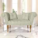 Ver imagem 2 de Namoradeira Recamier Sofá Decorativo 02 Lugares Dubai Suede Bege - Incasa Decor