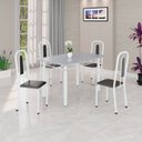 Ver imagem 1 de Conjunto Sala de Jantar com 4 Cadeiras Lívia Branco/Preto