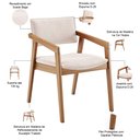 Ver imagem 5 de Cadeira para Sala de Jantar Estar Living Giorgia B04 Suede Bege - Lyam Decor