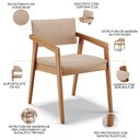 Ver imagem 3 de Cadeira para Sala de Jantar Estar Living Giorgia B04 Suede Bege - Lyam Decor
