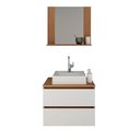 Ver imagem 2 de Kit Banheiro com Cuba Inclusa Gabinete Suspenso e Espelheira sem Porta 1 Prateleira MDP 60cm Amê