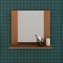 Ver imagem 4 de Kit Banheiro com Cuba Inclusa Gabinete Suspenso e Espelheira sem Porta 1 Prateleira MDP 60cm Amê