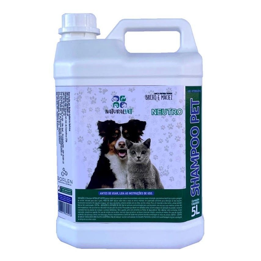 Shampoo para Pet Naturalvet Neutro Cuidado e Suavidade 5l