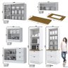 Cozinha Completa 6 Peças Americana Branco com Cristaleira Tampo Nature - Móveis Henn - 4