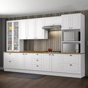Ver imagem 2 de Cozinha Completa 6 Peças Americana Branco com Cristaleira Tampo Nature - Móveis Henn