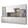 Cozinha Completa 6 Peças Americana Branco com Cristaleira Tampo Nature - Móveis Henn - 1