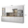Cozinha Completa 6 Peças Americana Branco com Cristaleira Tampo Nature - Móveis Henn - 5