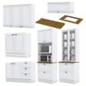 Cozinha Completa 6 Peças Americana Branco com Cristaleira Tampo Nature - Móveis Henn - 3