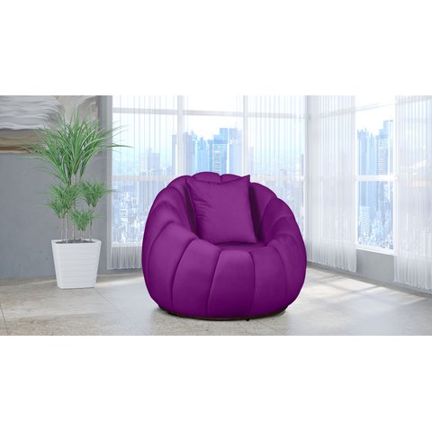 Poltrona Decorativa Concha Giratória Almofada Veludo Roxo - Londrilar