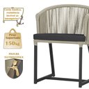 Ver imagem 4 de Mesa com 6 Cadeiras de Jantar Roma 120cm e Noronha em Alumínio Preto Corda Náutica Estofado 11 Trama