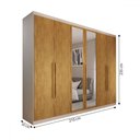 Ver imagem 5 de Guarda-roupa Casal Madalena 6 Portas 6 Gavetas 100% Mdf com Espelho - Panorama Móveis