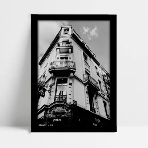 Quadro Decorativo Monumento Cidade Rennes França em Moldura Caixa TaColado Moldura Caixa Alta 4,5cm 