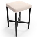 Ver imagem 3 de Kit 06 Banquetas Baixa Bar Cozinha Sala de Jantar Preto Stella L02 Suede Bege - Lyam Decor