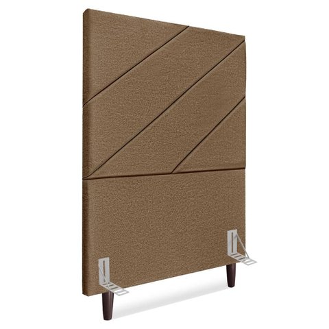 Cabeceira Solteiro 90 Cm com Frame Cristal Linho Marrom Artte