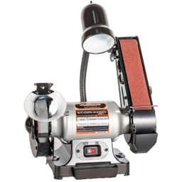 Moto-esmeril + Lixadeira de Cinta Hobby, 250w, Rebolo Ø 150mm, Cinta 50 X 686mm, 2.950 Rpm (220v-mon - 1 Moto-esmeril + Lixadeira de Cinta Hobby, 250w, Rebolo Ø 150mm, Cinta 50 X 686mm, 2.950 Rpm (220v-mon - 1