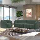 Ver imagem 1 de Conjunto Sala de Estar Sofá 292cm 4 Lugares e Poltrona Adam Veludo Cinza G45 - Gran Belo Conjunto Ad