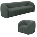 Ver imagem 2 de Conjunto Sala de Estar Sofá 292cm 4 Lugares e Poltrona Adam Veludo Cinza G45 - Gran Belo Conjunto Ad