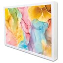 Ver imagem 2 de Quadro Decorativo Abstrato Arco-íris em Moldura Caixa Tacolado Moldura Trad 1cm Madeira Escura sem V