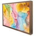 Ver imagem 4 de Quadro Decorativo Abstrato Arco-íris em Moldura Caixa Tacolado Moldura Trad 1cm Madeira Escura sem V