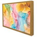 Ver imagem 5 de Quadro Decorativo Abstrato Arco-íris em Moldura Caixa Tacolado Moldura Trad 1cm Madeira Escura sem V