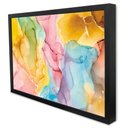 Ver imagem 3 de Quadro Decorativo Abstrato Arco-íris em Moldura Caixa Tacolado Moldura Trad 1cm Madeira Escura sem V