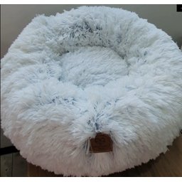 Cama Nuvem para Pets Cachorros e Gatos Luxo G 70x70:Branco com Azul - 2