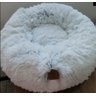 Cama Nuvem para Pets Cachorros e Gatos Luxo G 70x70:Branco com Azul - 2