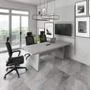 Ver imagem 1 de Mesa Reunião 2,00m X 0,90m 1cx Tomada e 3 Painéis de Tv F5 Cor:cinza