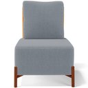 Ver imagem 3 de Poltrona Decorativa Sala Estar Living Pés Madeira Hungria L02 Couríssimo Whisky Bouclê Cinza - Lyam