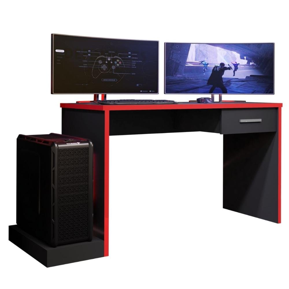 Mesa Gamer Para Computador Desk X9 Preto /Vermelho - 2