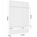 Ver imagem 6 de Painel Ripado para TV 85 pol com Bancada Orgânica e Prateleira LED 219cm Slats L05 Tauari Gris