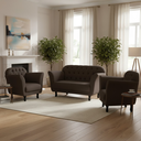Ver imagem 2 de Kit Namoradeira + 2 Poltronas Decorativa Dália Bouclé Marrom