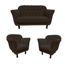 Ver imagem 3 de Kit Namoradeira + 2 Poltronas Decorativa Dália Bouclé Marrom