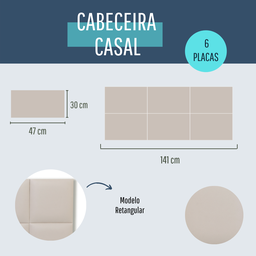 Cabeceira Casal Corino 141x60 Cama Box Modulada Retangular Marfim - 6