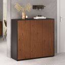 Ver imagem 2 de Sapateira de Porta Grande 18 Pares Calçado 45 Armário Madeira Preto Miran Idimex