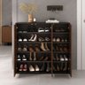 Sapateira de Porta Grande 18 Pares Calçado 45 Armário Madeira Preto Miran Idimex - 3