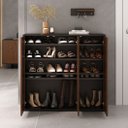 Ver imagem 4 de Sapateira de Porta Grande 18 Pares Calçado 45 Armário Madeira Preto Miran Idimex