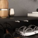 Ver imagem 7 de Sapateira de Porta Grande 18 Pares Calçado 45 Armário Madeira Preto Miran Idimex