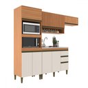 Ver imagem 2 de Cozinha Compacta Cecilia 7 Portas 3 Gavetas Ripado Freijó/off White - Jcarvalho