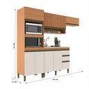 Ver imagem 4 de Cozinha Compacta Cecilia 7 Portas 3 Gavetas Ripado Freijó/off White - Jcarvalho